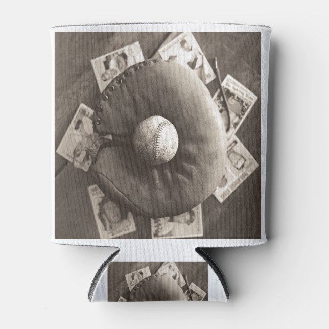 MES01BWD3 Baseball Cards.tif Can Cooler (Front)