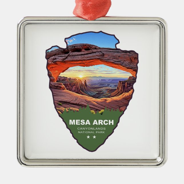 Mesa Arch Canyonlands National Park Arrowhead Metal Ornament (Front)