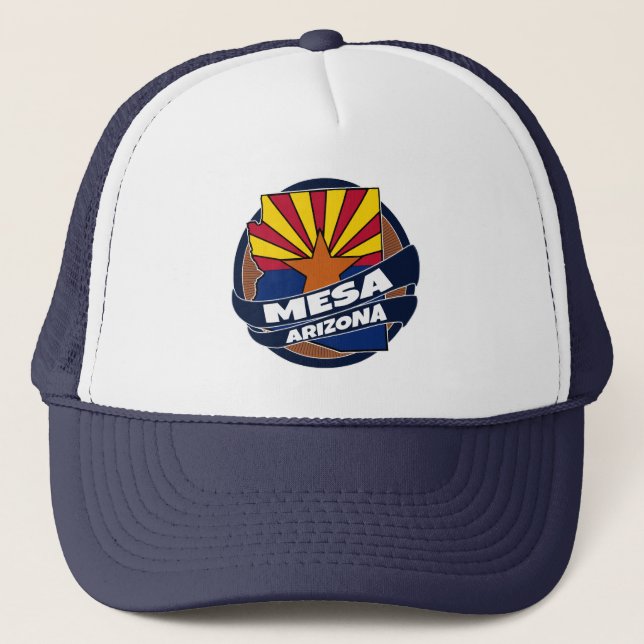 Mesa Arizona flag burst trucker hat (Front)
