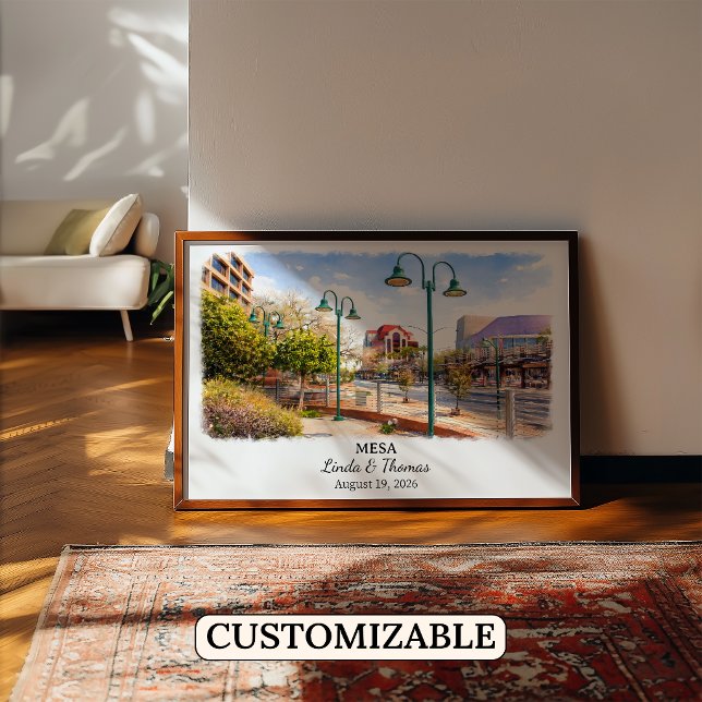 Mesa Arizona Poster, Watercolor, Custom Poster (Creator Uploaded)