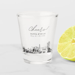 Mesa Arizona Wedding Favour Cheers Shot Glass