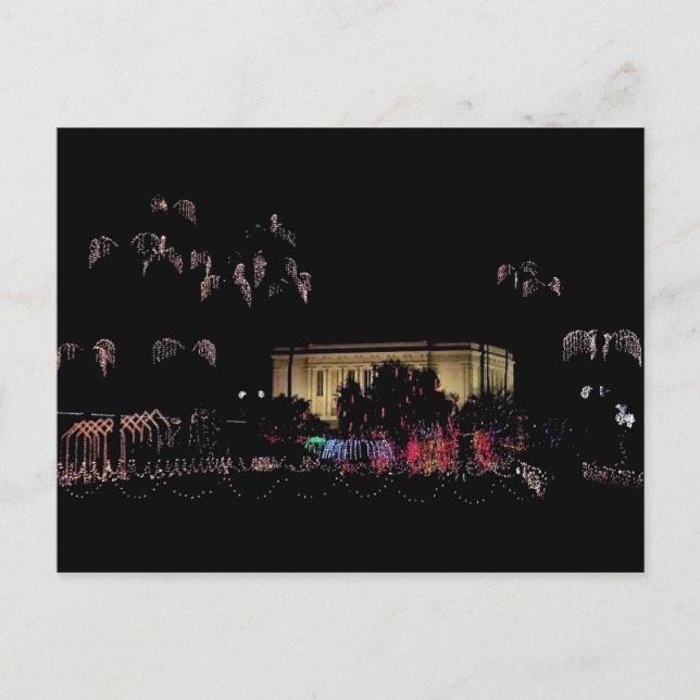 Mesa temple christmas lights holiday postcard (Front)