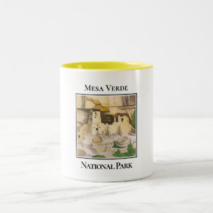 Mesa Verda Ruins in the National Park, Two-Tone Coffee Mug
