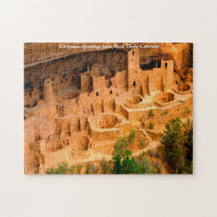 Mesa Verde Colorado . Christmas Greetings Jigsaw Puzzle