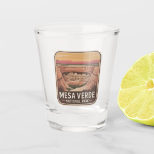 Mesa Verde National Park Cliff Dwelling Badge Shot Glass