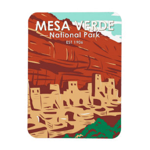 Mesa Verde National Park Colorado Colourful Vintag Magnet