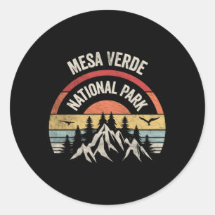 Mesa Verde National Park Map Classic Round Sticker
