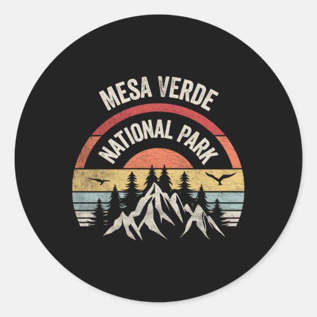 Mesa Verde National Park Map Classic Round Sticker (Front)
