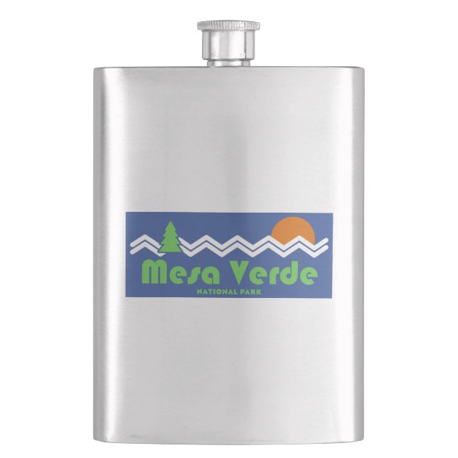 Mesa Verde National Park Retro Hip Flask (Front)