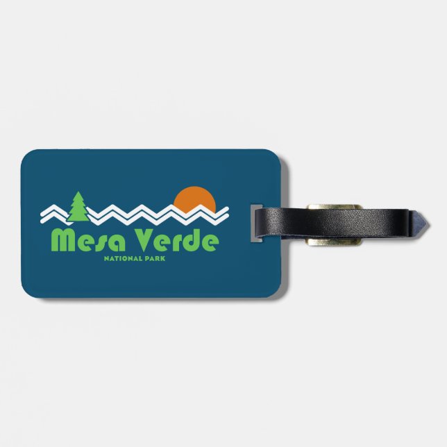 Mesa Verde National Park Retro Luggage Tag (Back Horizontal)