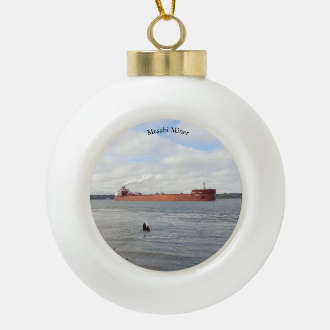Mesabi Miner ball or snowflake ornament (Front)