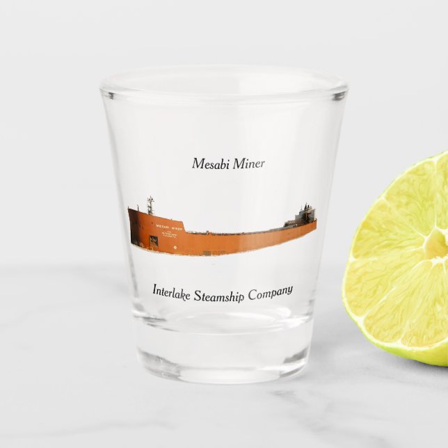 Mesabi Miner shot glass (Front)