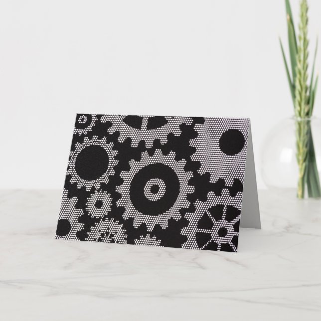 mesh gears greeting card (Front)