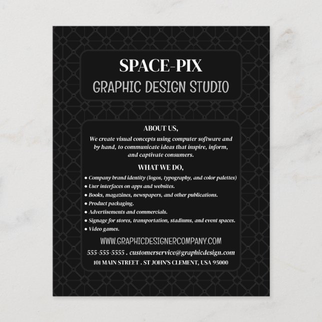 Mesh Graphic, Graphic Designer Advertising Flyer (Front)