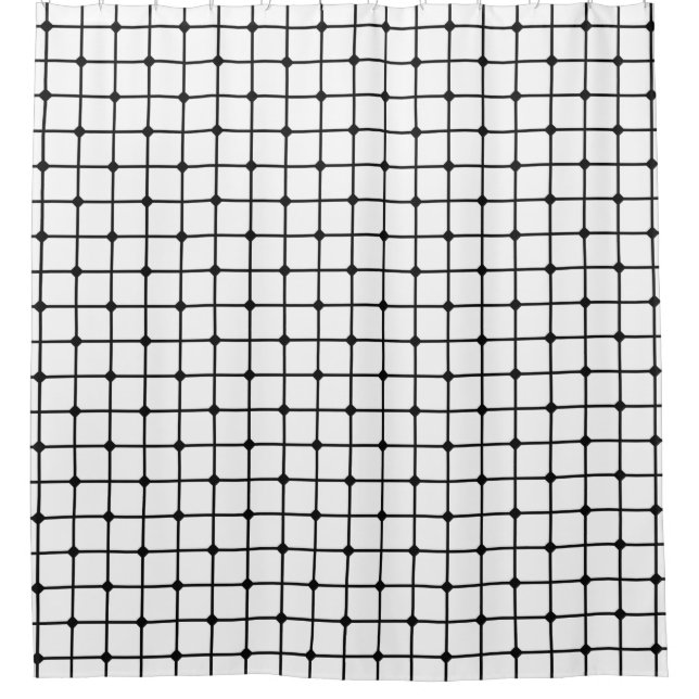 Mesh pattern monochrome geometric shower curtain (Front)