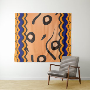 Mesh Wavy Line Pattern Tapestry