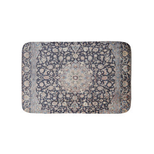 Meshed Persia Dusty Blue Dark Grey  Bath Mat