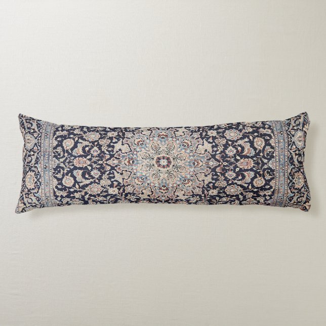 Meshed Persia Dusty Blue Dark Grey  Body Cushion (Front)