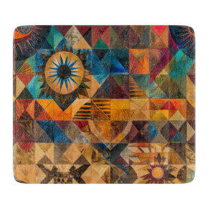 Mesmeric Sapphire "Inherited Artistry" Tempered Gl Cutting Board