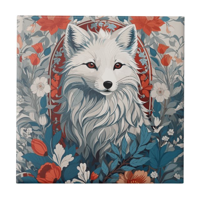 Mesmerising Artic Fox Wildlife  Ceramic Tile (Front)