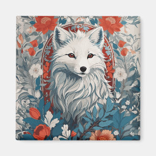 Mesmerising Artic Fox Wildlife  Magnet