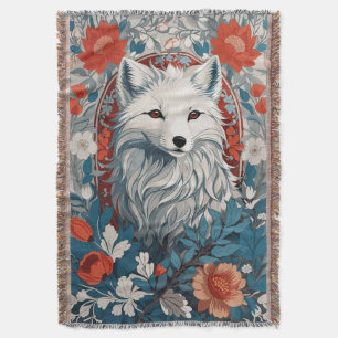 Mesmerising Artic Fox Wildlife Throw Blanket