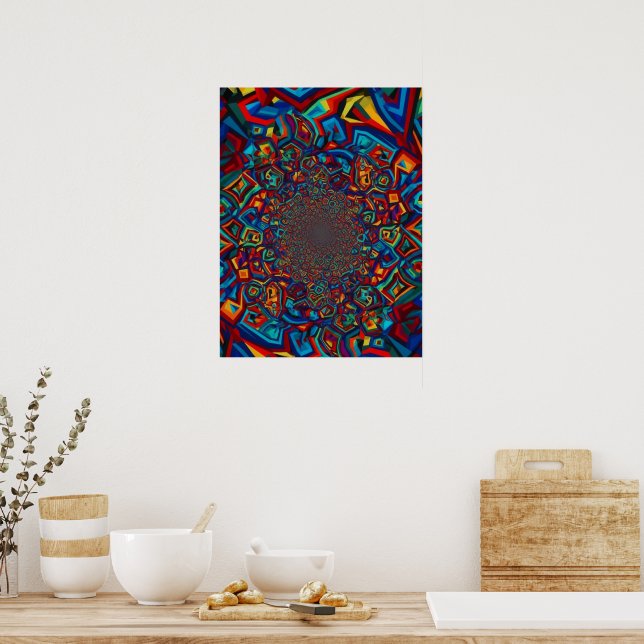 Mesmerising Digital Art Tunnel Poster (Kitchen)