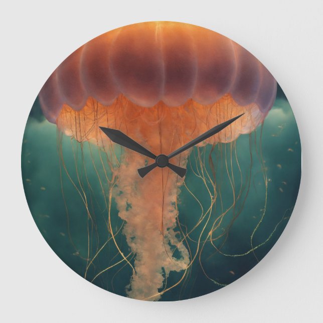 Mesmerising Elegance:Jellyfish-Inspired Wall Watch Large Clock (Front)