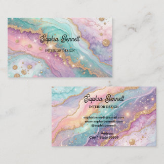 Mesmerising Glitter Opal Background Business Card