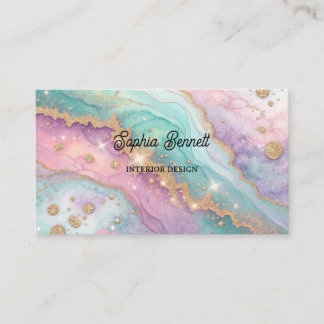 Mesmerising Glitter Opal Background Business Card