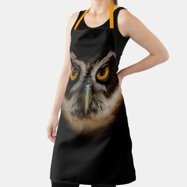 Mesmerising Golden Eyes of a Spectacled Owl Apron (Insitu)