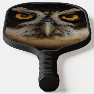 Mesmerising Golden Eyes of a Spectacled Owl Pickleball Paddle