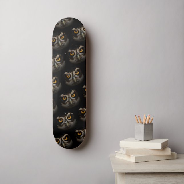 Mesmerising Golden Eyes of a Spectacled Owl Skateboard (Wall Art)