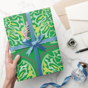 Mesmerising Green Flowers Wrapping Paper