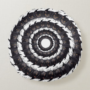 Mesmerising Halloween Cats Round Cushion