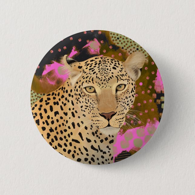 Mesmerising Leopard 6 Cm Round Badge (Front)