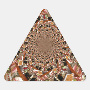 Mesmerising Mosaic of Sushi Brown Colours Triangle Sticker