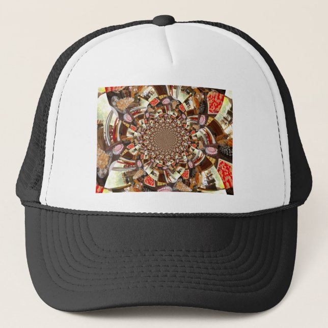 Mesmerising Mosaic of Sushi Brown Colours Trucker Hat (Front)