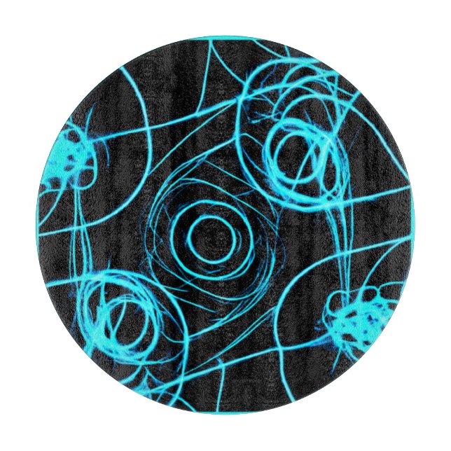Mesmerising Neon Patterns Art Cutting Board (Front)