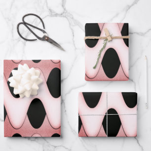 Mesmerising Oriental Pink Waves Wrapping Paper Sheet