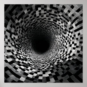 Mesmerising Spiralling Optical Illusion Tunnel Poster
