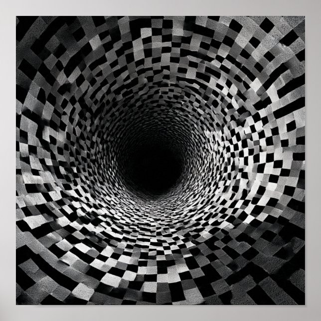 Mesmerising Spiralling Optical Illusion Tunnel Poster (Front)
