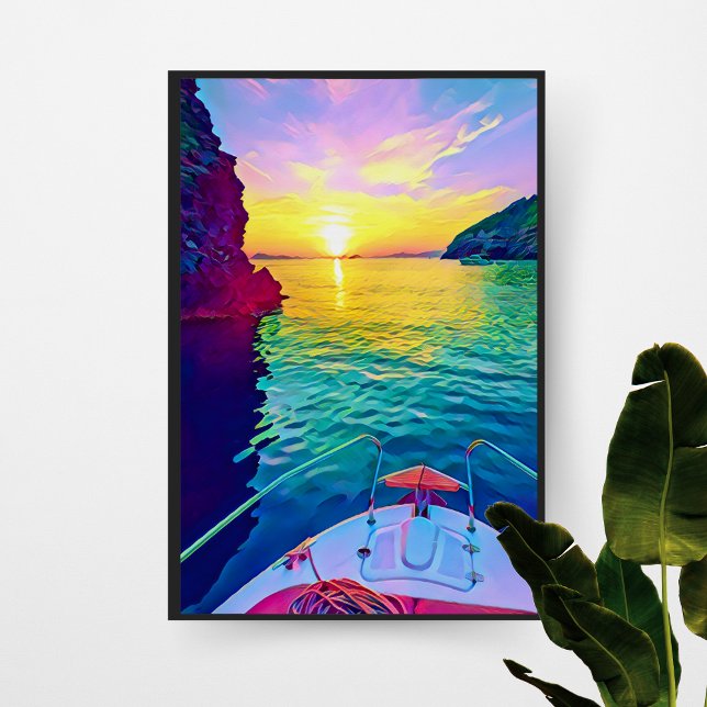 Mesmerising Sunset Seascape - France by Boat Poster (Creator Uploaded)