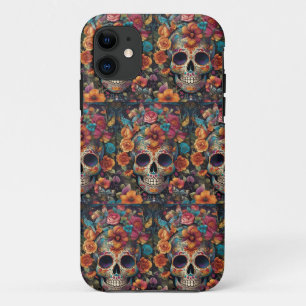 Mesmerising Tradition: Vibrant Sugar Skull iPhone 11 Case