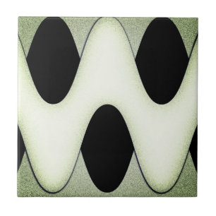 Mesmerising Waves Create Modern Design Green Ceramic Tile