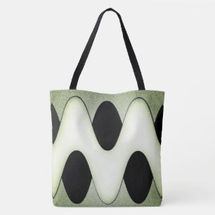 Mesmerising Waves Create Modern Design Green Tote Bag
