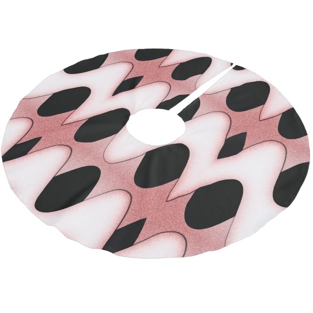 Mesmerising Waves Modern Design Oriental Pink Brushed Polyester Tree Skirt (Angled)