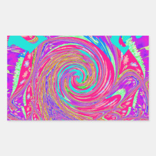 Mesmerising Whirlpool Love Cyan Text art Graphic  Rectangular Sticker