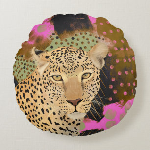 Mesmerizing Leopard Round Cushion