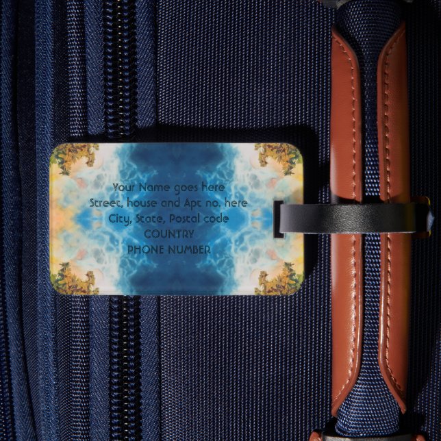 MESMERIZING OCEAN WAVES LUGGAGE TAG (Back Insitu 2)